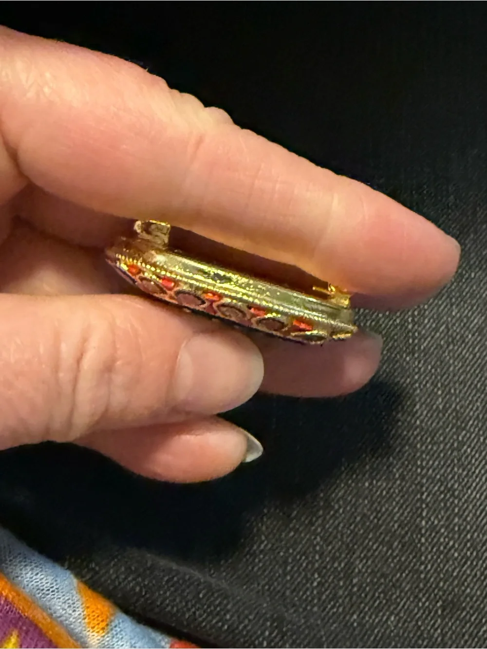 Vintage Handmade Italian Micro Mosaic Floral Brooch